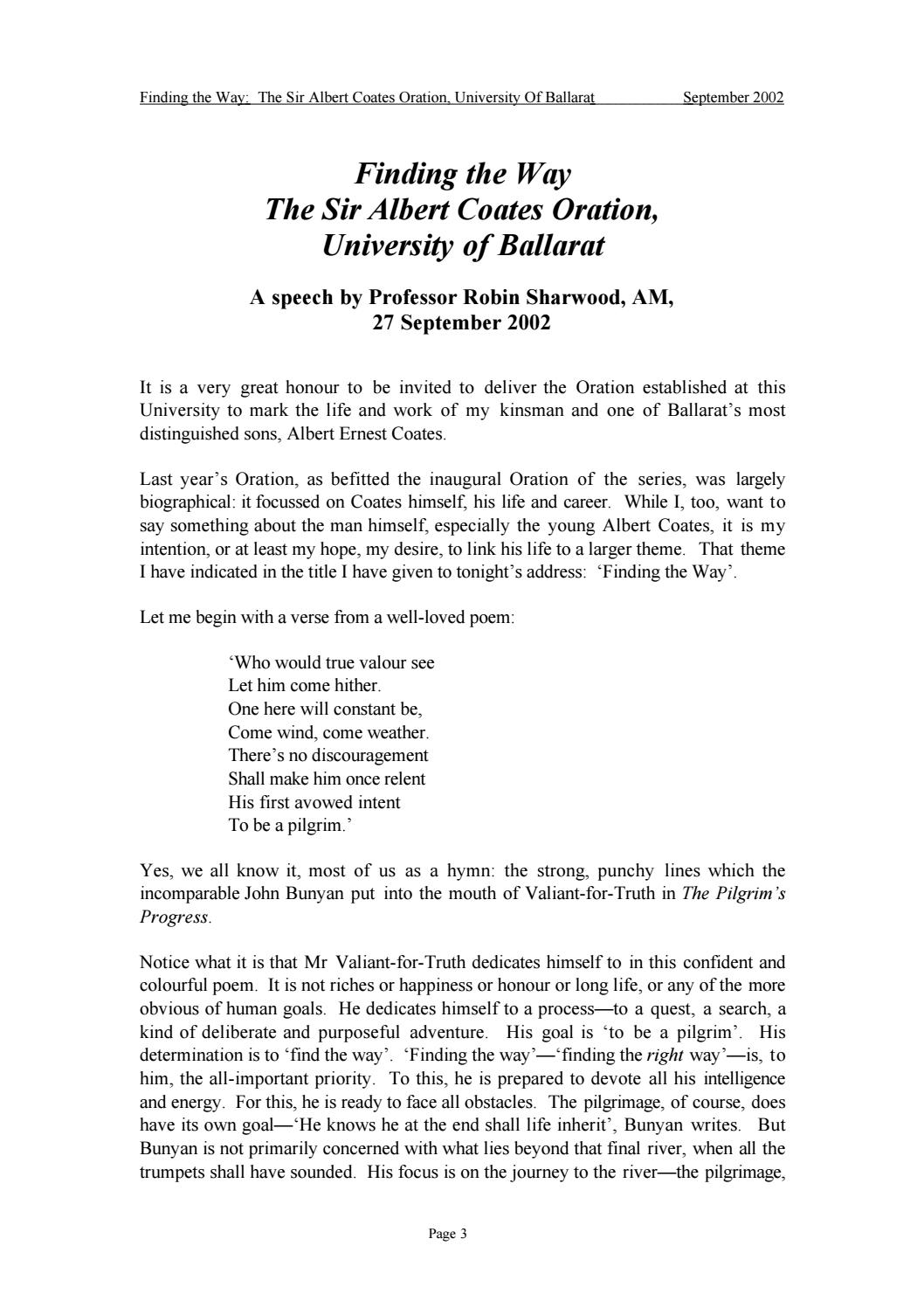 Trinity Papers No. 21 'Finding the Way', The Sir Albert Coates