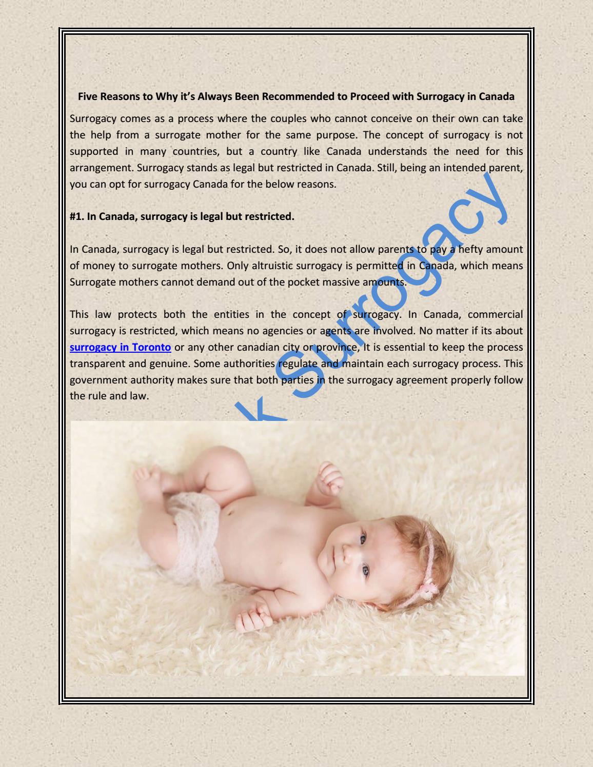 Five Reasons To Why It S Always Been Recommended To Proceed With Surrogacy In Canada By Bangkoksurrogacy Issuu