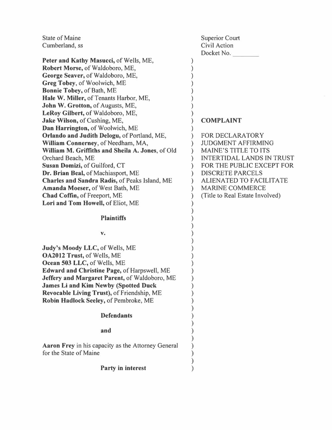 Lawsuit Filed Maine Superior Court 4/22/21 by Public Affairs Info - Issuu