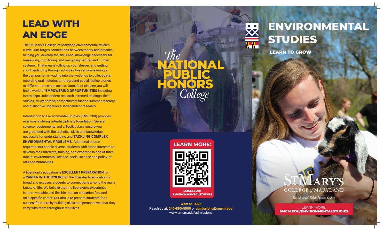 Environmental Studies major brochure by St. Mary's College of Maryland ...