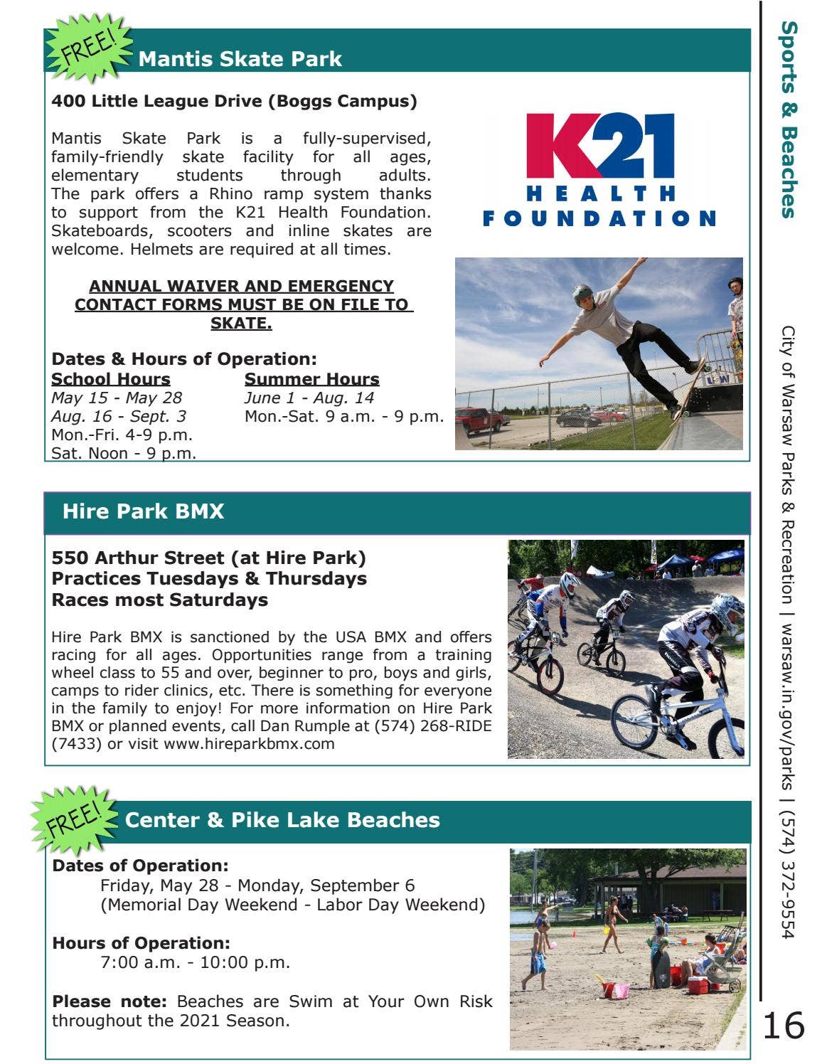2021 Recreation Guide - Warsaw Parks & Recreation by Warsaw Parks and ...