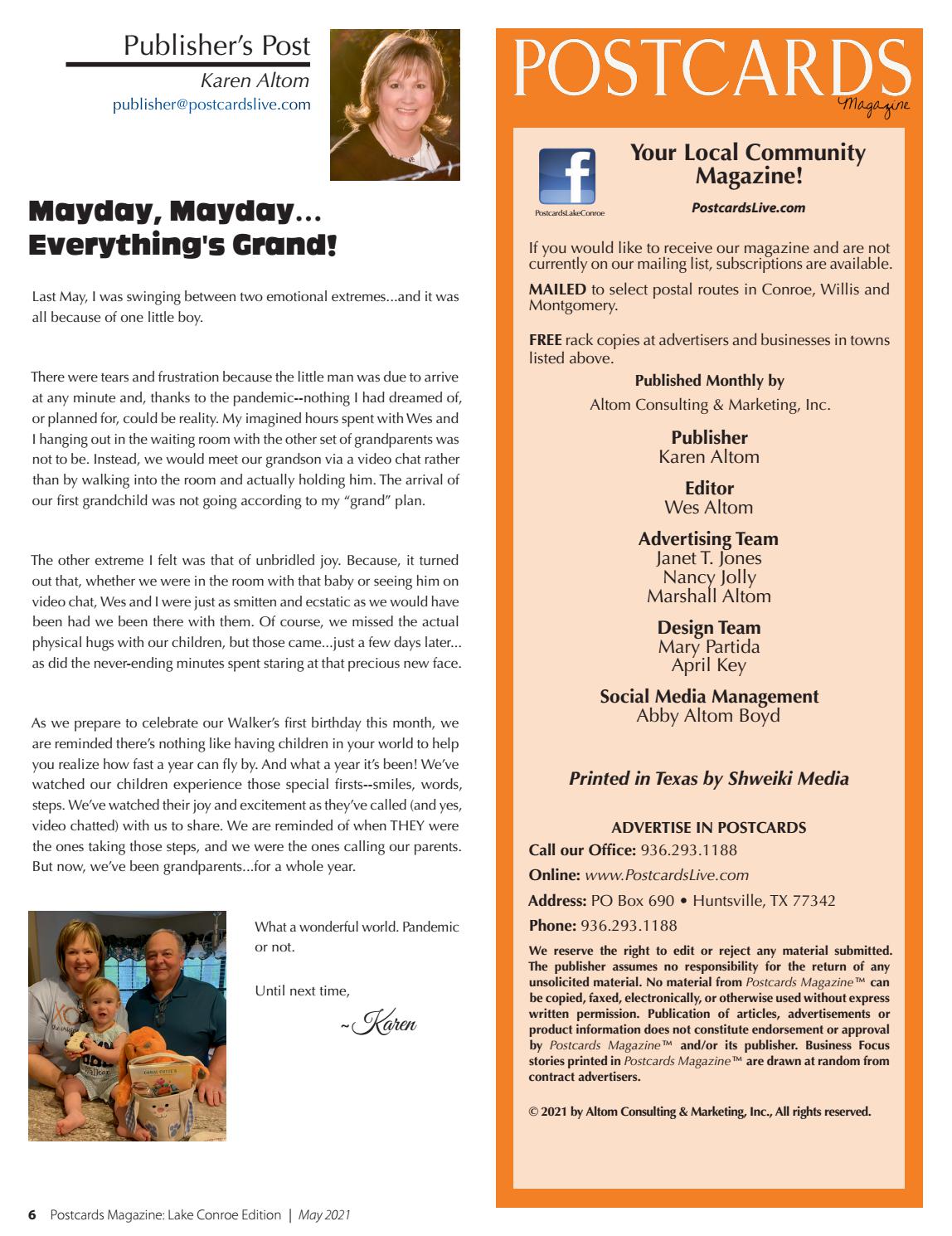 Postcards Magazine Lake Conroe May 2021 by Digital Publisher Issuu