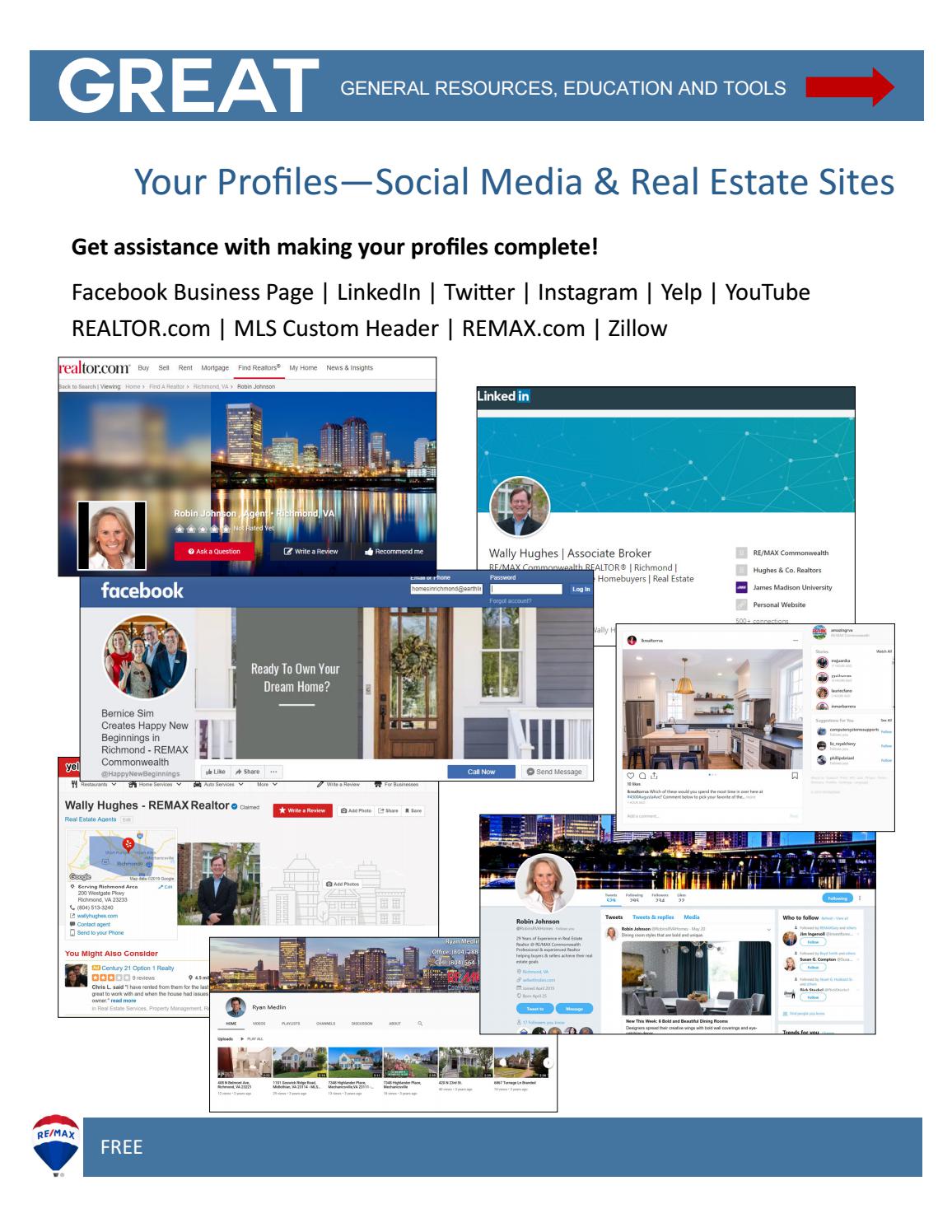 Tech Tools Online and Social Media Profiles by RE/MAX Commonwealth Issuu