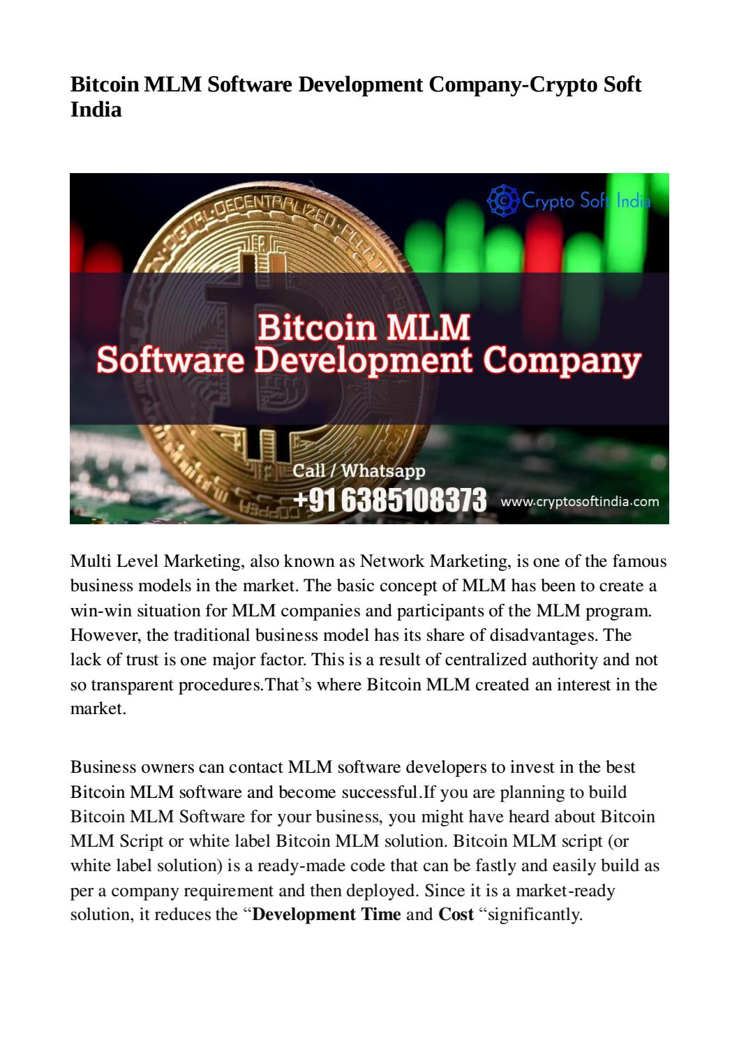 bitcoin mlm india bitcoin minimális tranzakciós méret
