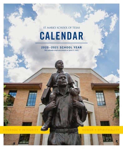 St. Mark's Calendar | 2020-2021 by St. Mark's School of Texas - Issuu