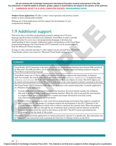 Cambridge IGCSE & O Level Computer Science Programming Book for ...