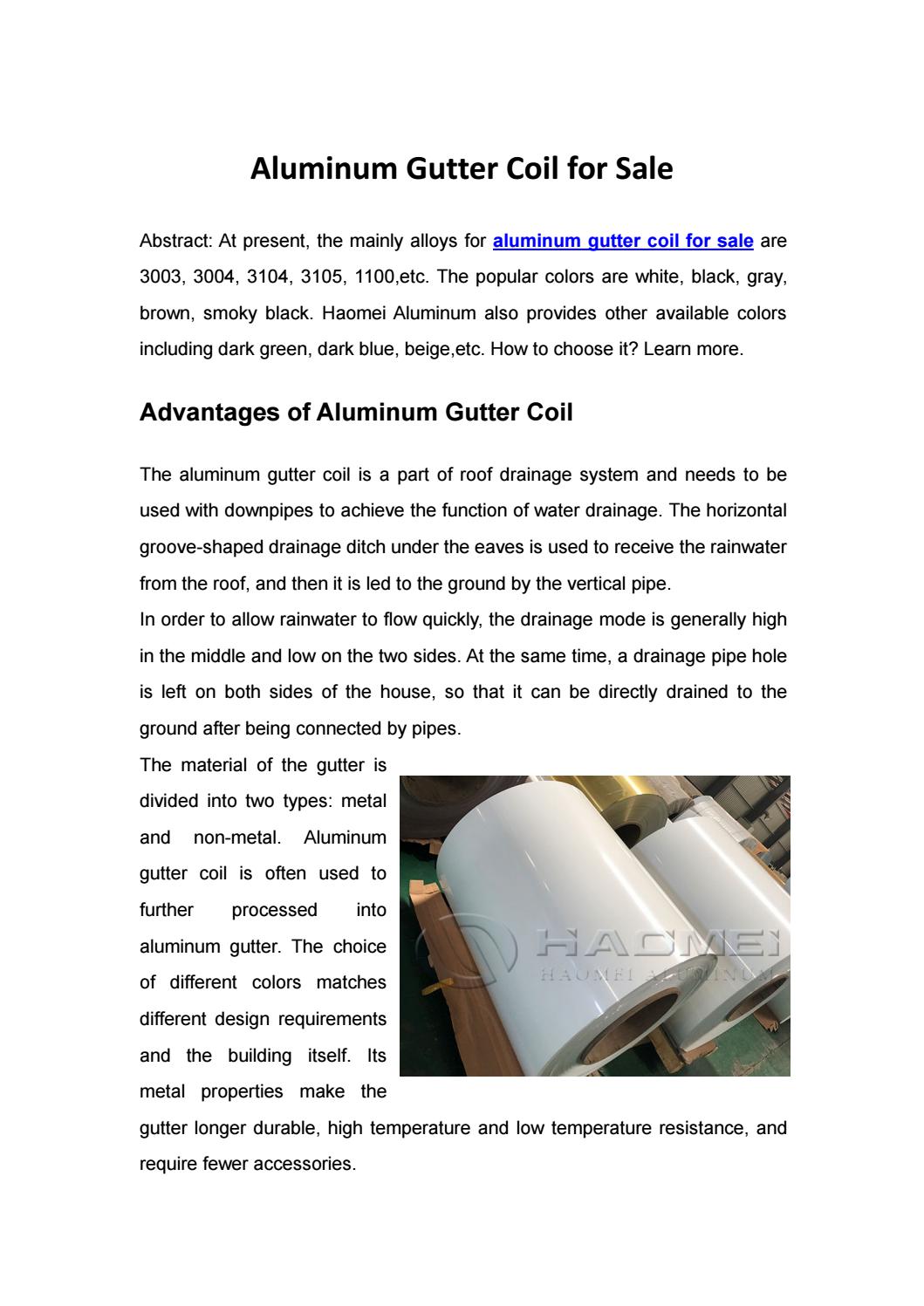 Aluminum Gutter Coil for Sale by Dolly Gao Issuu