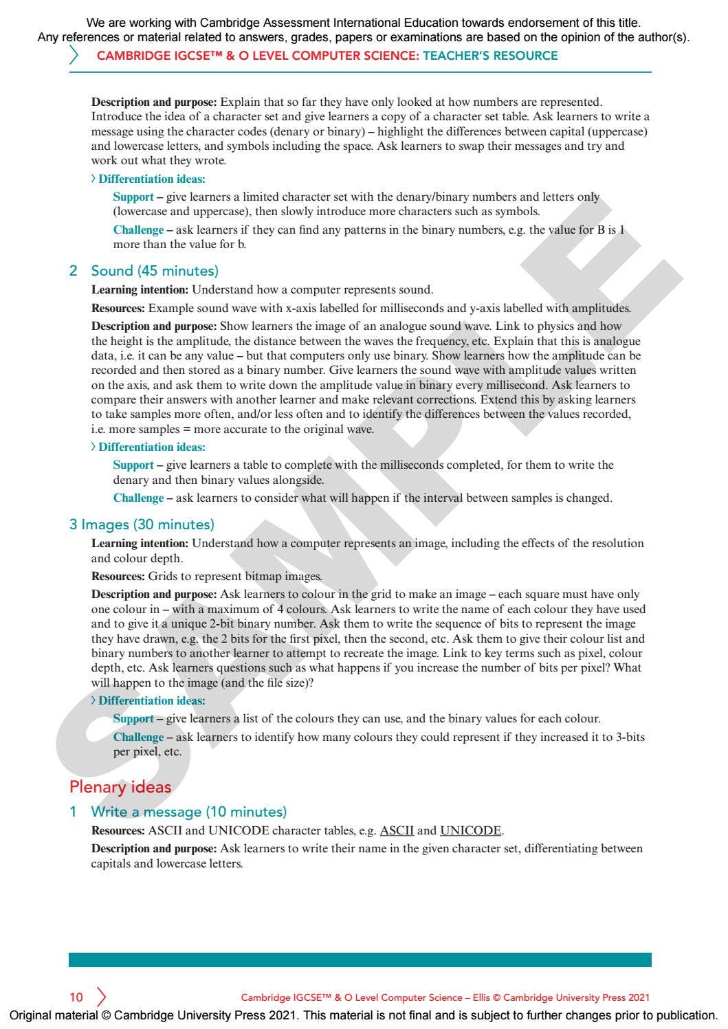 Computer Science O Level Teacers Project Guide.pdf Cambridge IGCSE & O Level Computer Science Teacher's Resource Sample by ...
