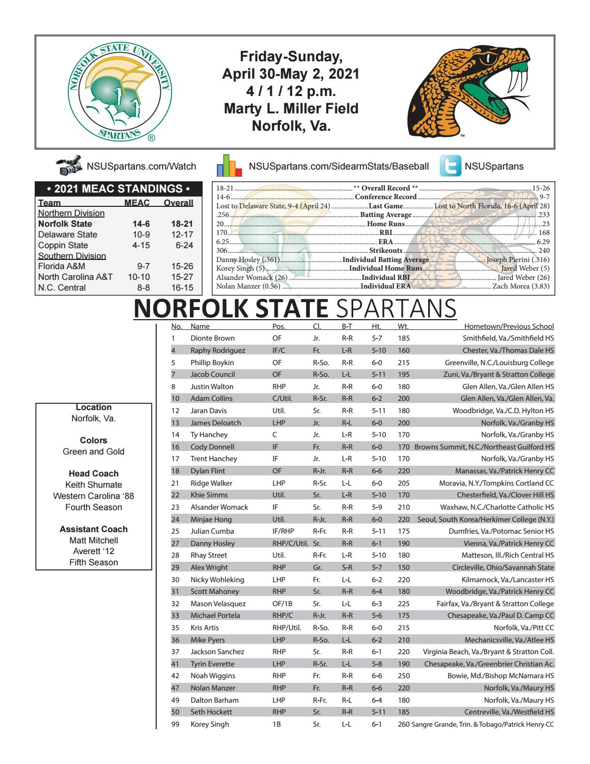 NSU Baseball Virtual Program Vs Florida A M By Matt Michalec Issuu