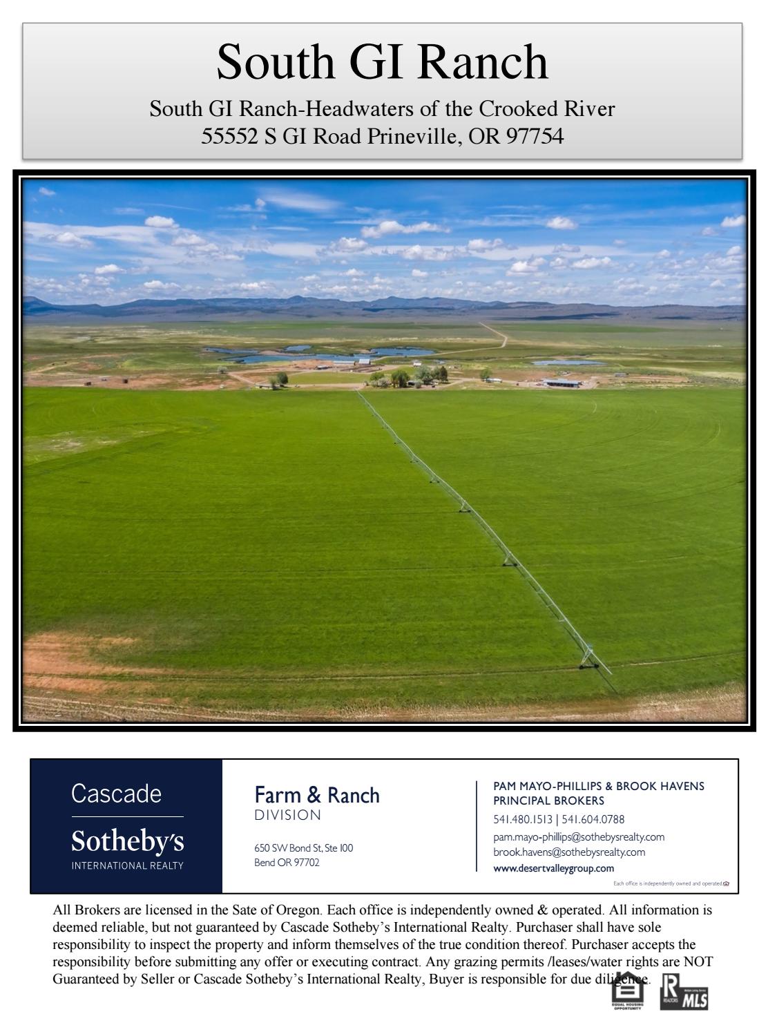 South GI Ranch Crooked River Headwaters by Desert Valley Group