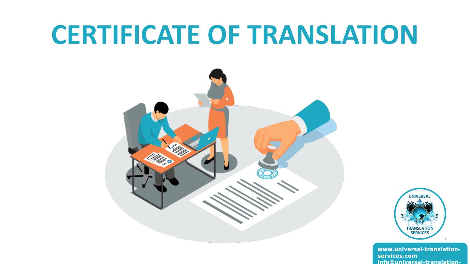 Certificate of translation by Universal-Translation-Services - Issuu