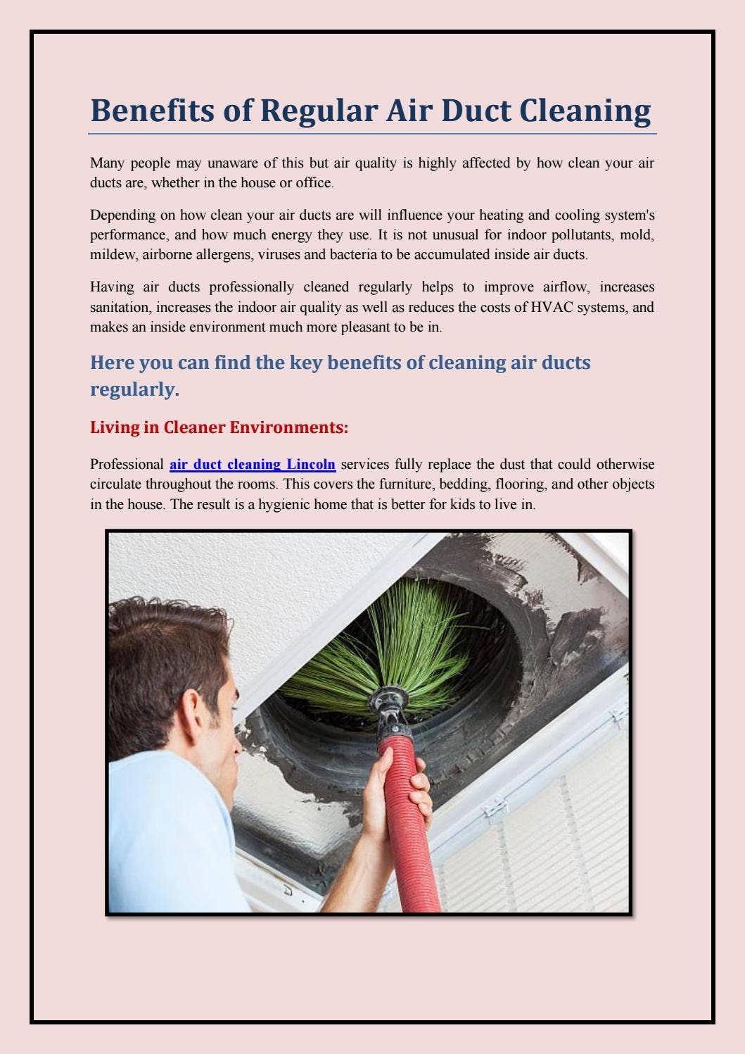 Benefits of Regular Air Duct Cleaning by KleenAir - Issuu