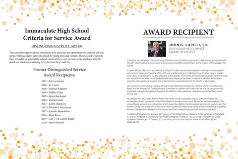 Immaculate High School 灯饰目录 · 灯饰 the Way Gala Program 册 - 2021 第 6 页