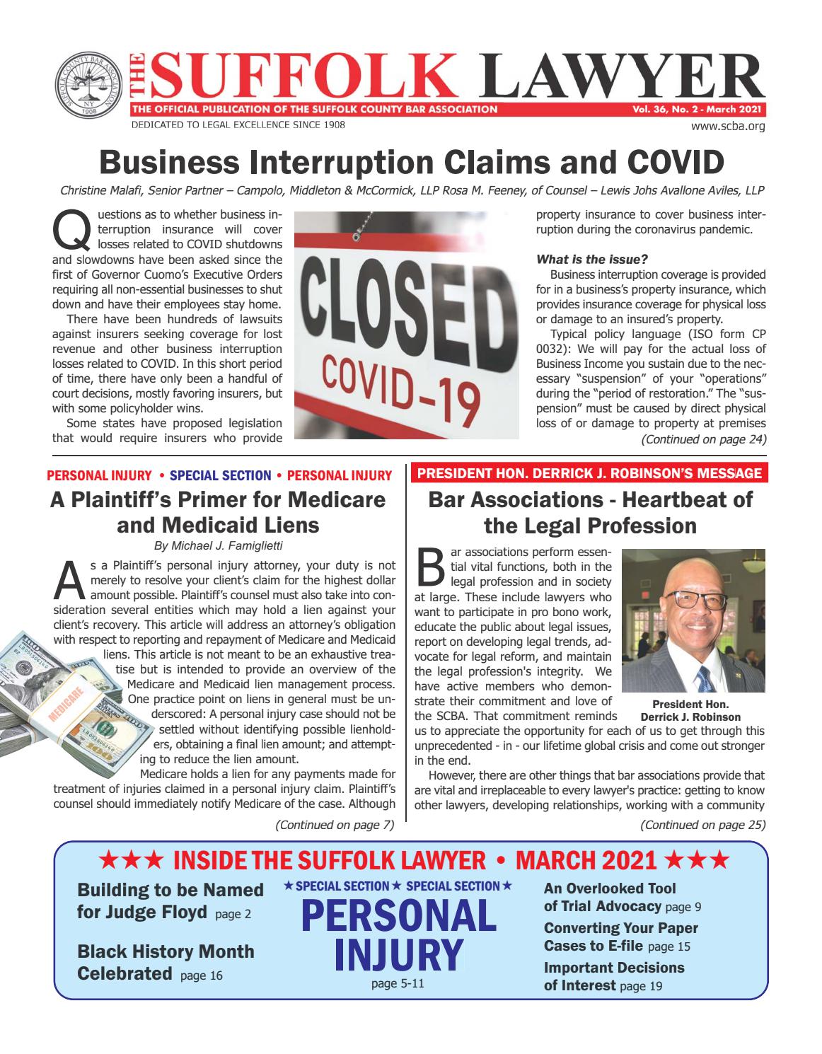 The Suffolk Lawyer, March 2021 edition by Fire News Issuu