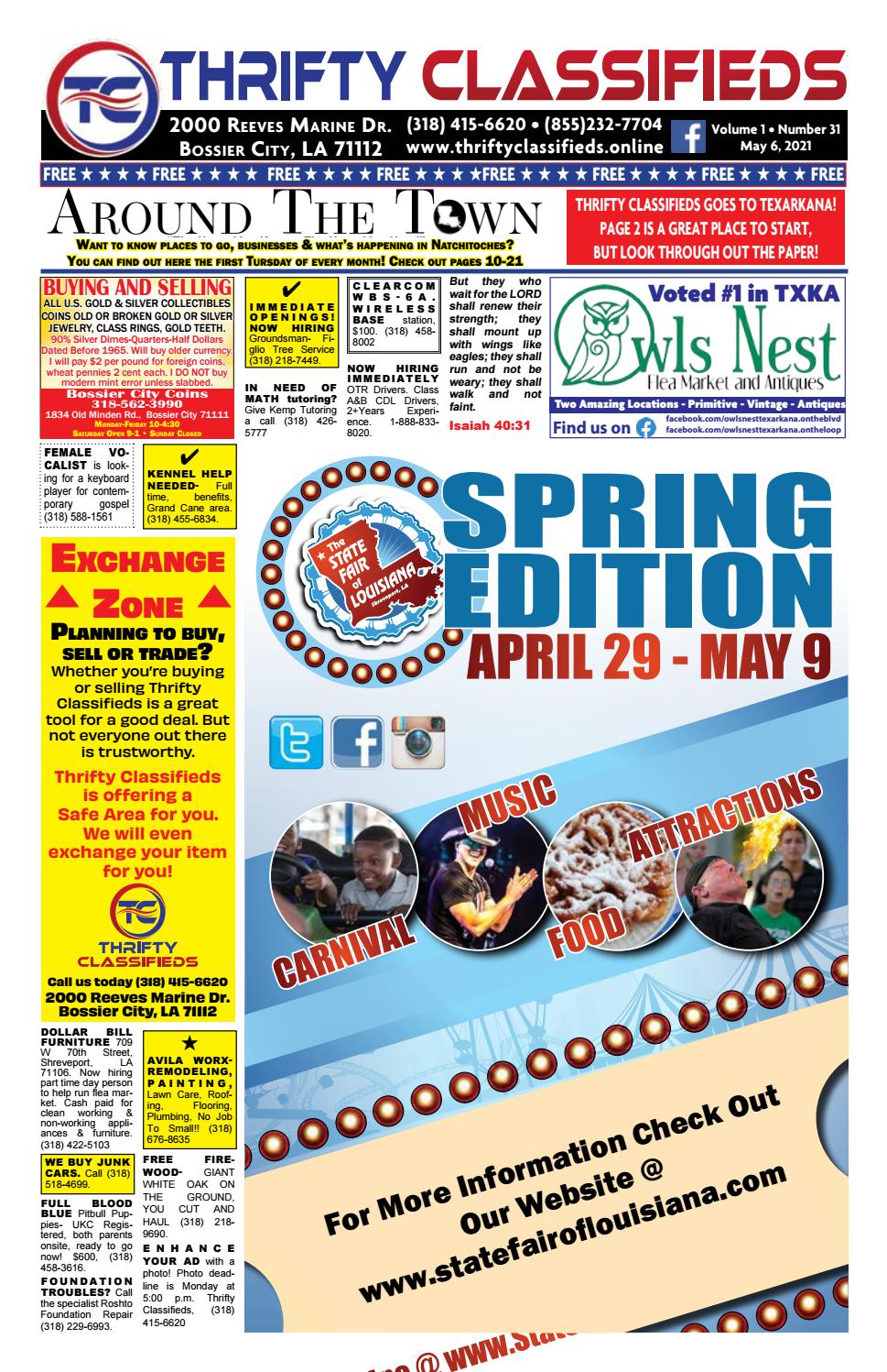 Thrifty Classifieds Shreveport & Bossier May 6th 2021 by Thrifty