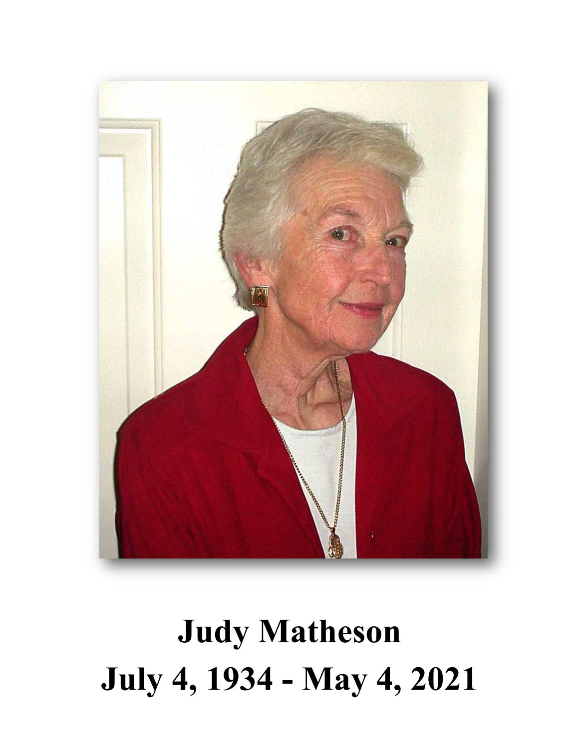 Judy Matheson Tribute by Barbara Qualley - Issuu