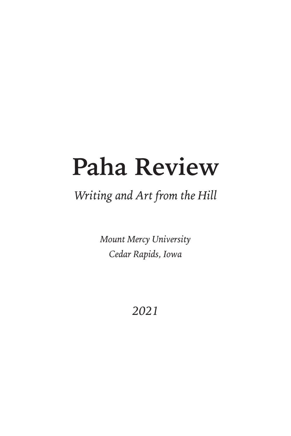 PAHA Review 2021 by Mount Mercy University - Issuu