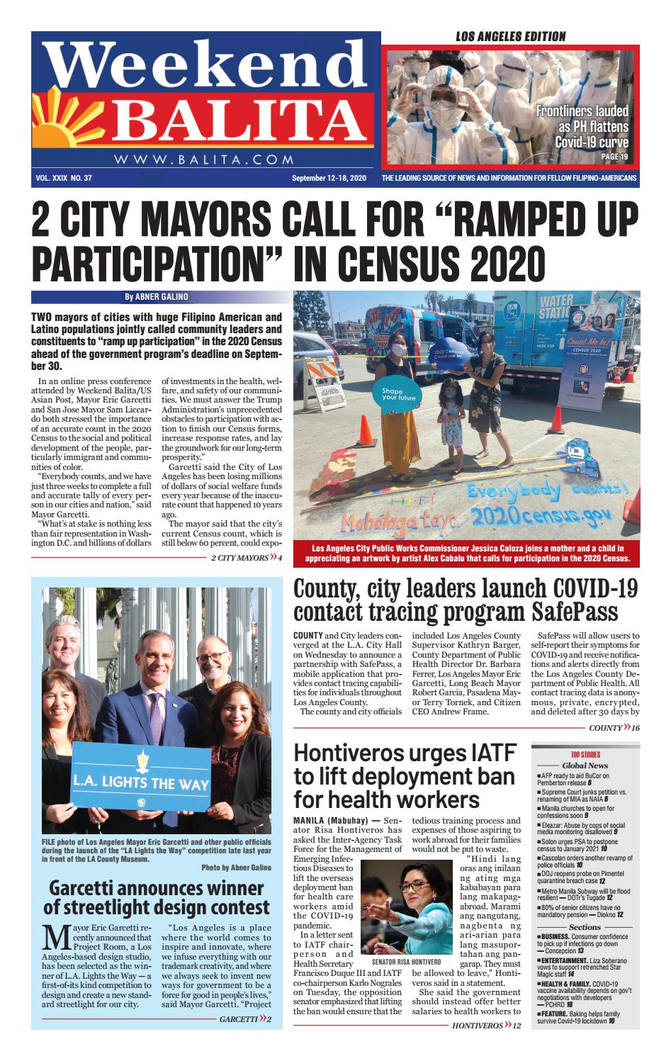 Weekend Balita Los Angeles Edition September 12 2020 By Balita Media 