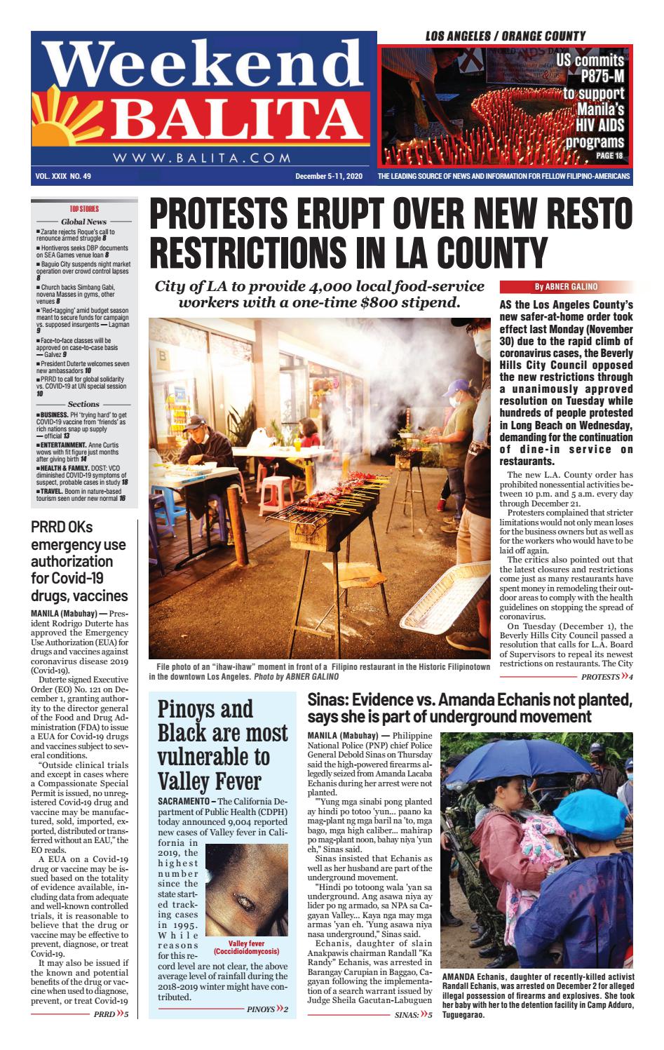 Weekend Balita Los Angeles Edition December 5 2020 By Balita Media 