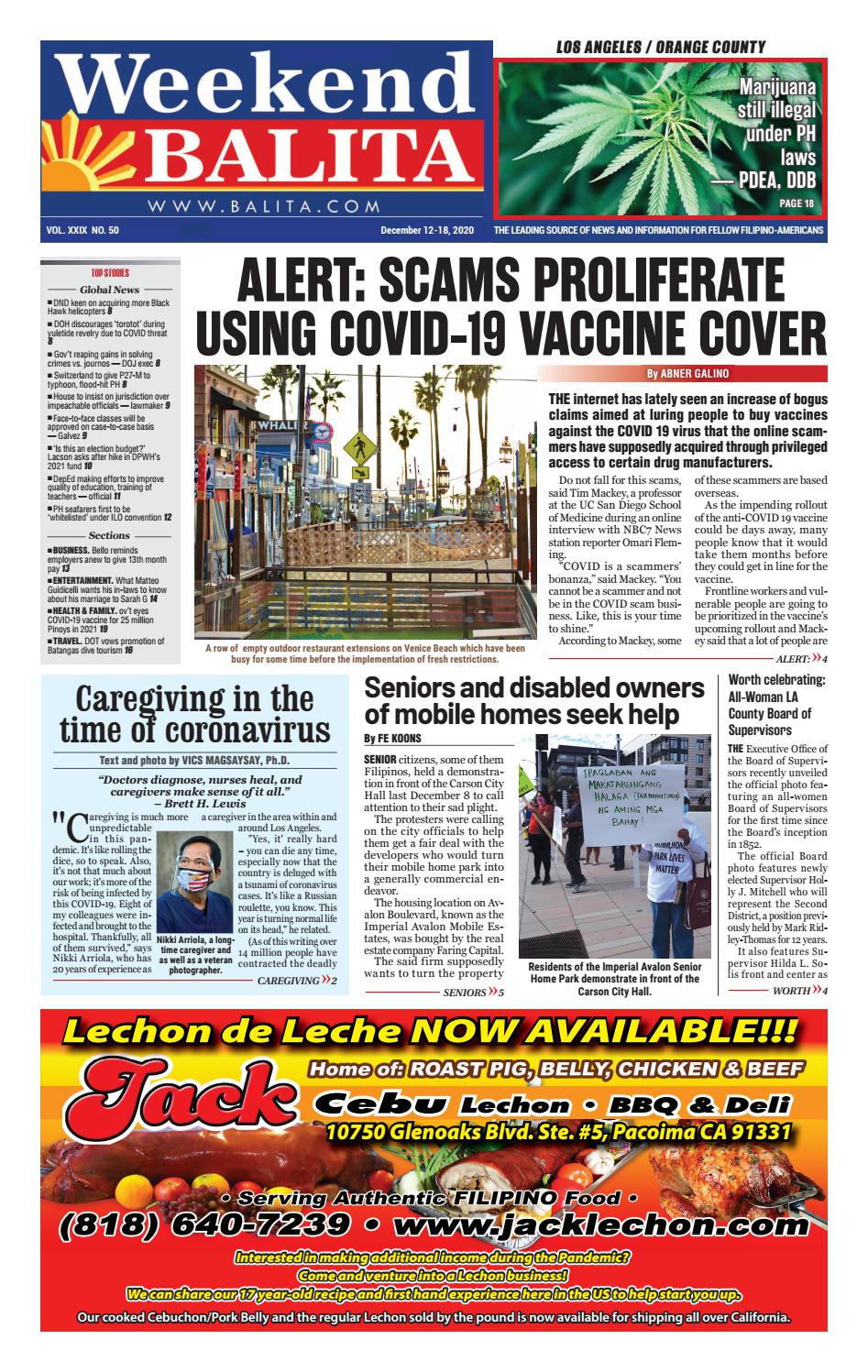 Weekend Balita Los Angeles Edition December 12 2020 By Balita Media 