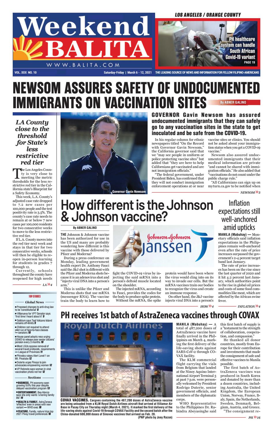 Weekend Balita Los Angeles Edition March 6 2021 By Balita Media Inc 