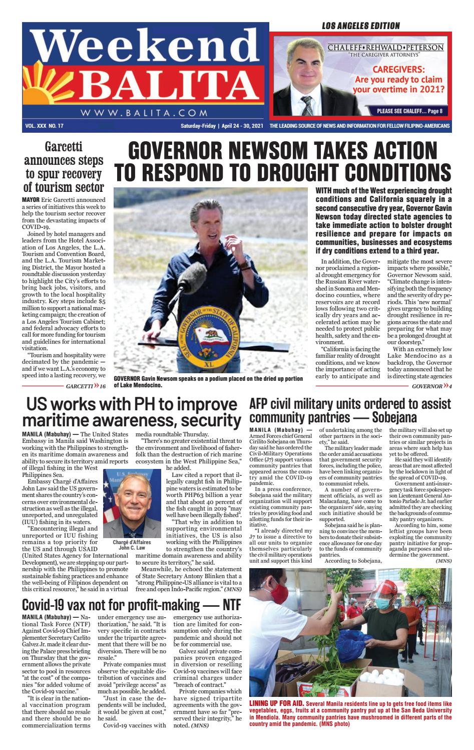 Weekend Balita Los Angeles Edition April 24 2021 By Balita Media 