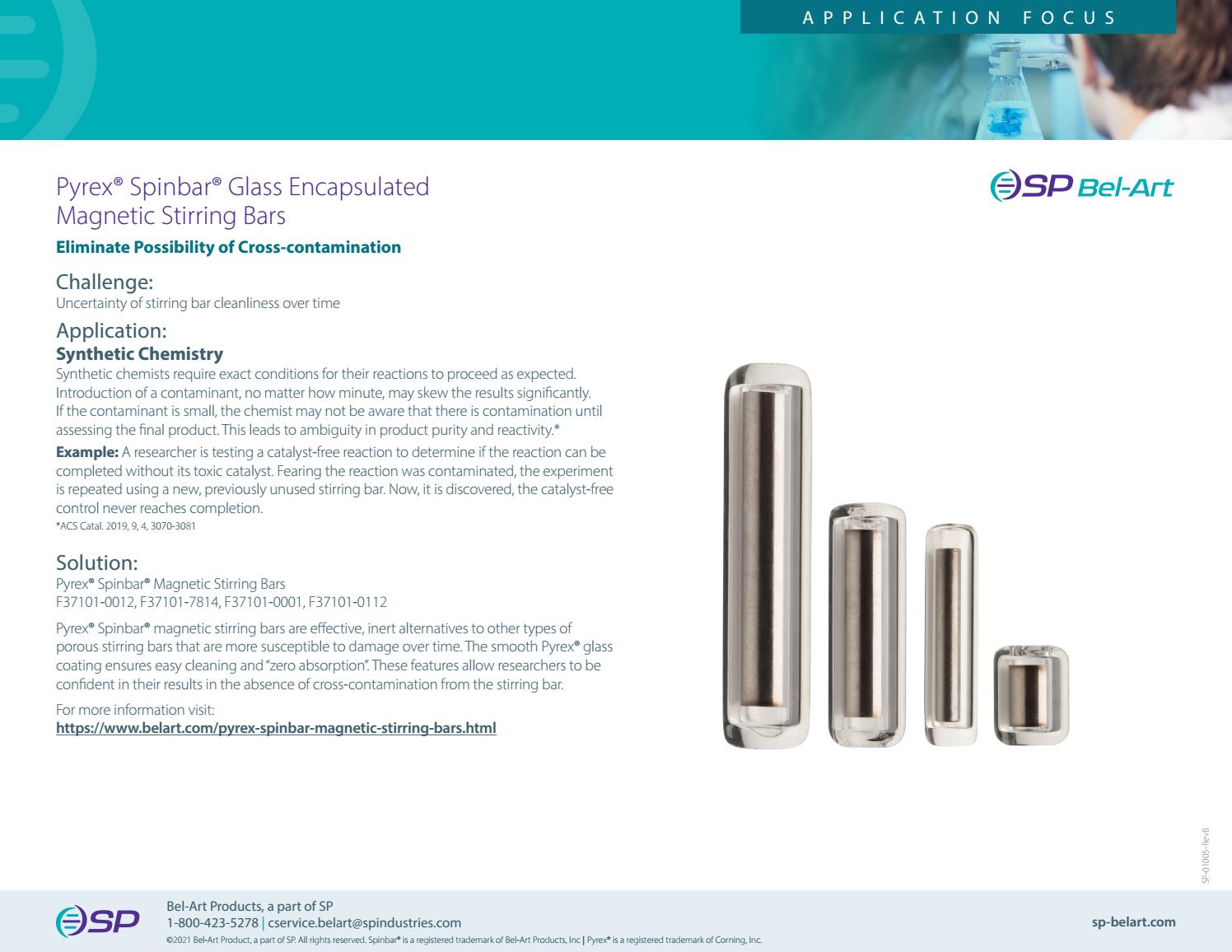 Pyrex® Spinbar® Glass Encapsulated Stirring Bars Eliminate