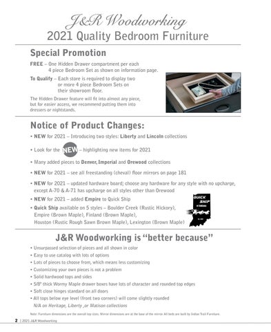 Amish Furniture Showcase 家具目录 · J&R Woodworking 2021 第 2 页