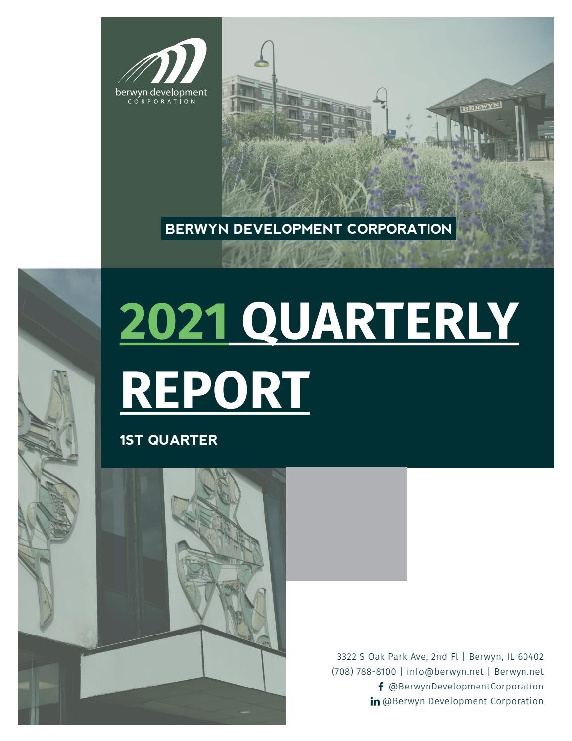 2021 Berwyn Development Corporation 1st Quarter Report by Berwyn
