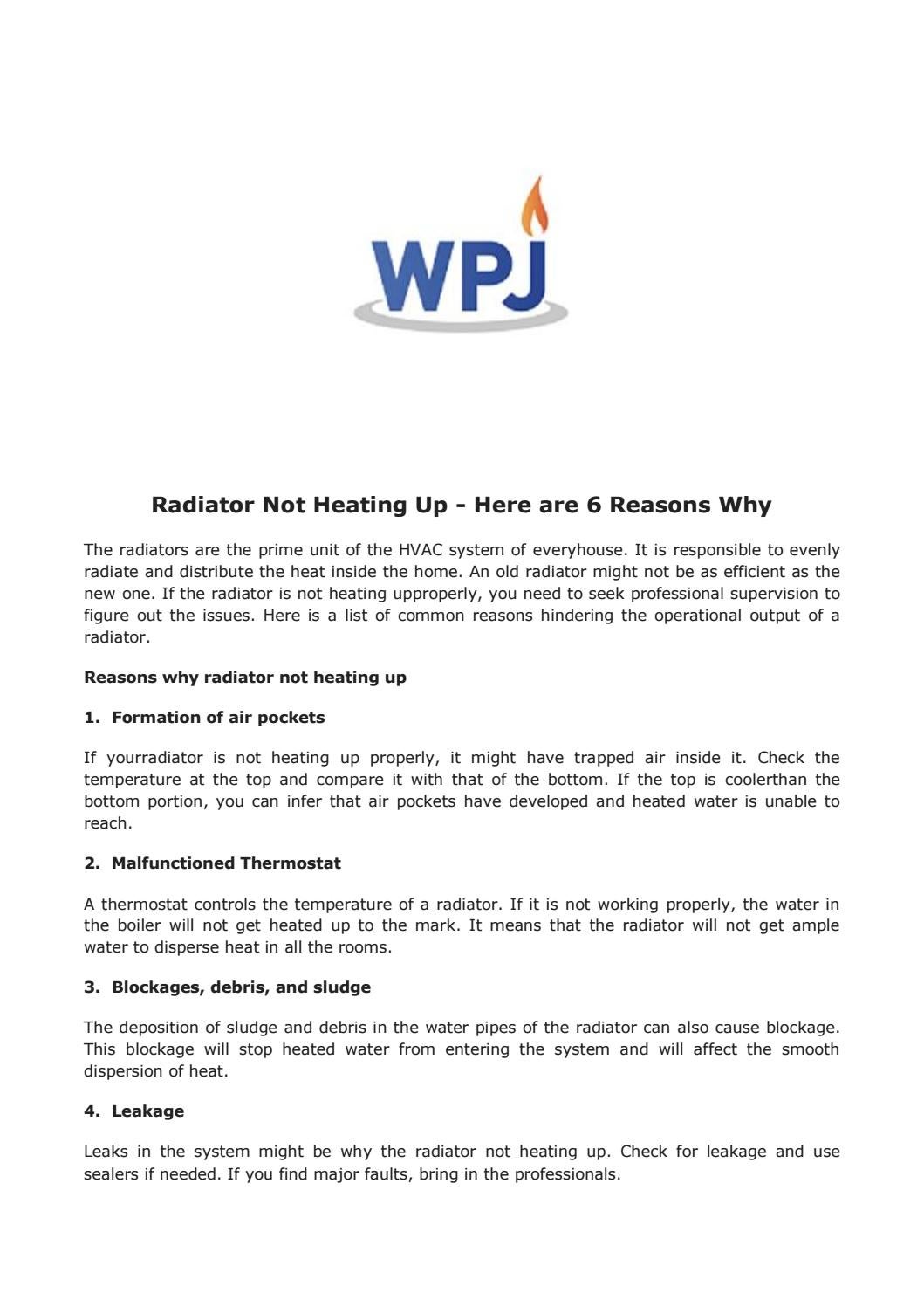 Radiator Not Heating Up Here are 6 Reasons Why by Wpjheating Issuu