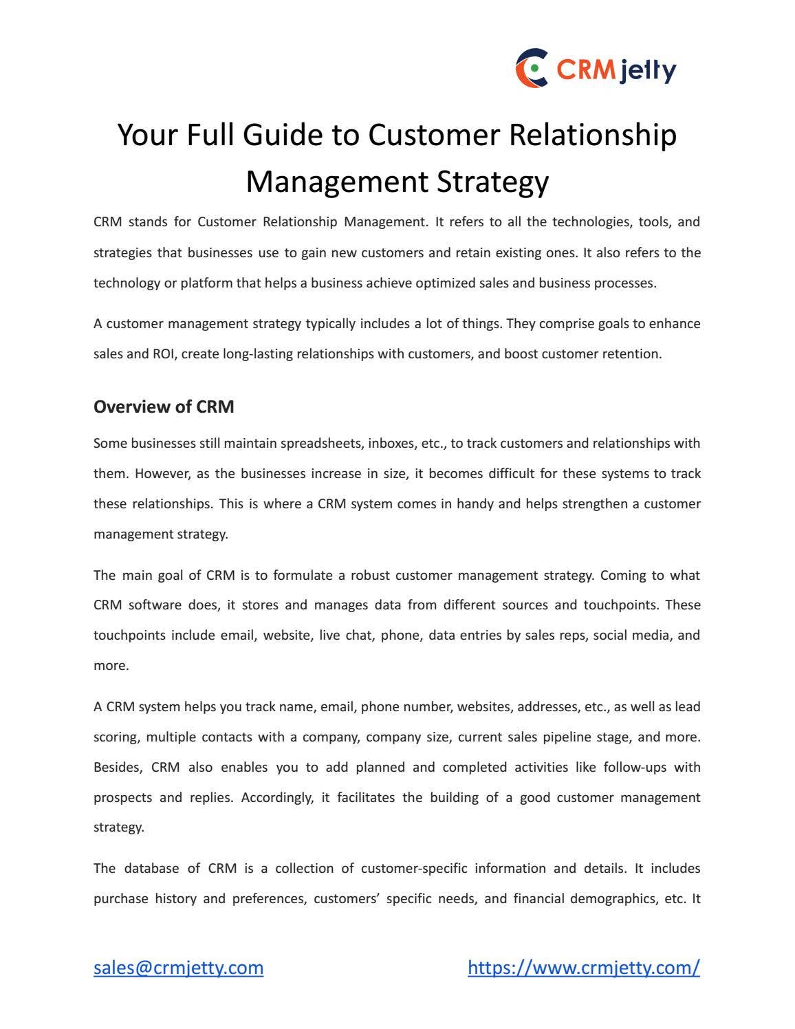 Your Full Guide to Customer Relationship Management Strategy by ...