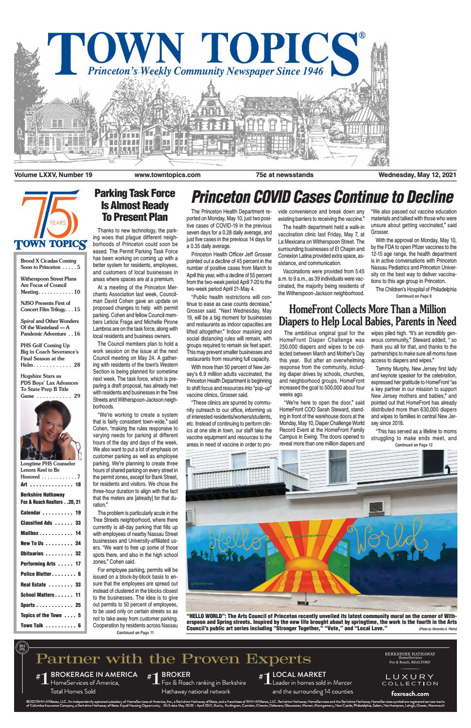 Town Topics Newspaper, May 12, 2021 by Witherspoon Media Group Issuu