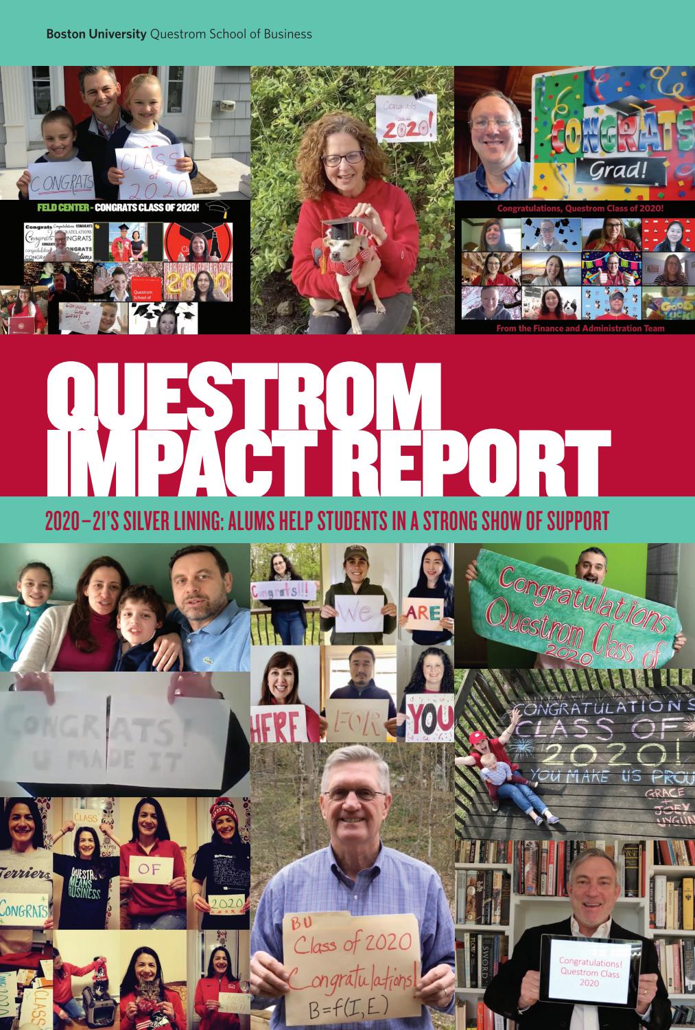 Questrom Impact Report 20202021 by Boston University Issuu