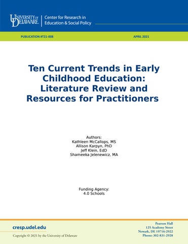 Ten Current Trends In Early Childhood Education Literature Review And 