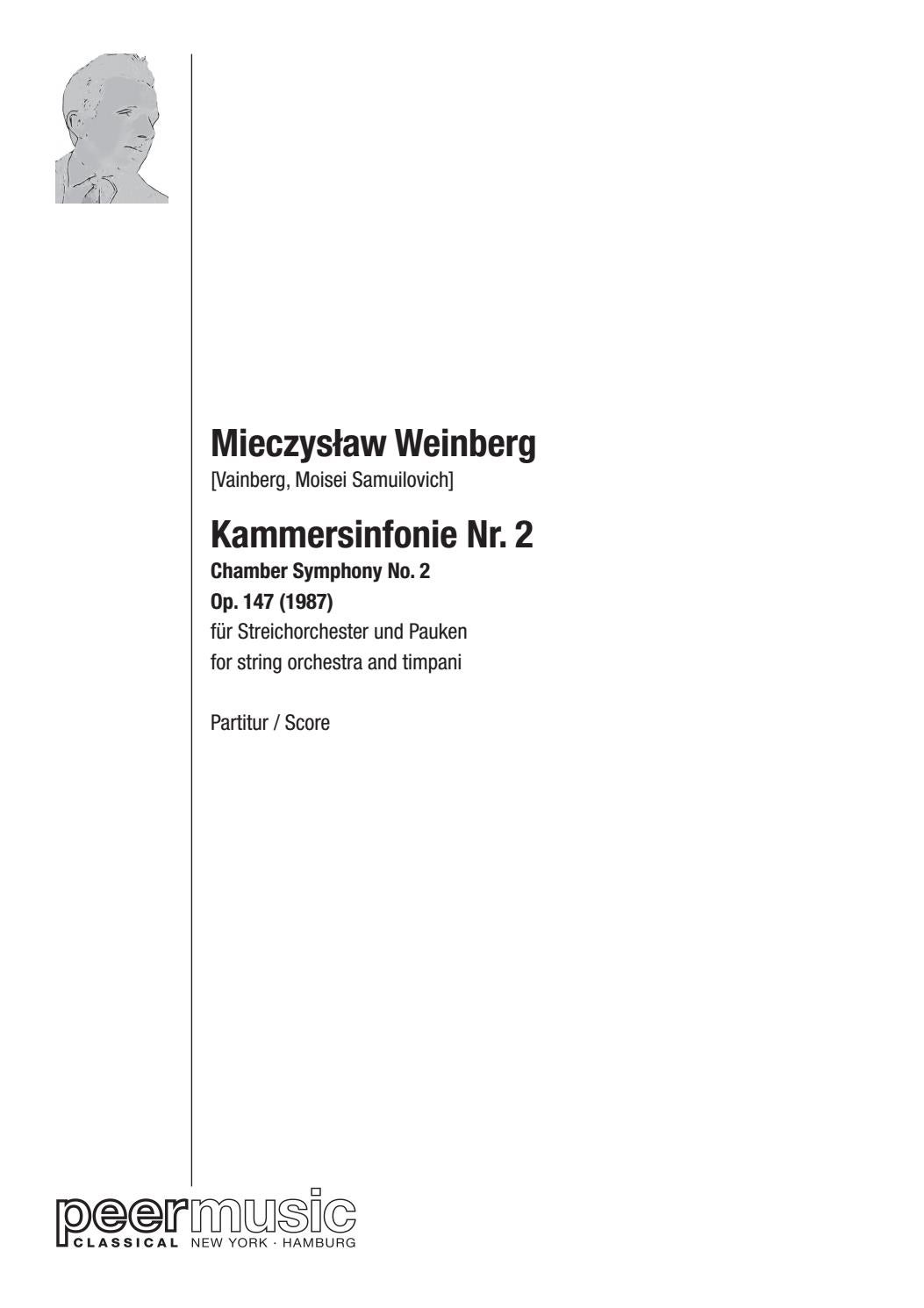 Weinberg Chamber Symphony No 2 By Peermusic Classical Issuu