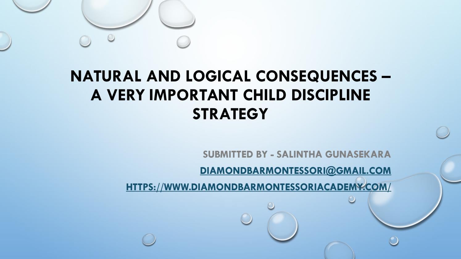 Natural and Logical Consequences – A very Important Child Discipline ...
