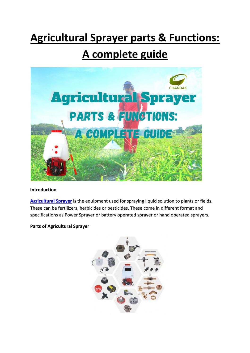 Agricultural Sprayer parts & Functions A complete guide by chandakagro