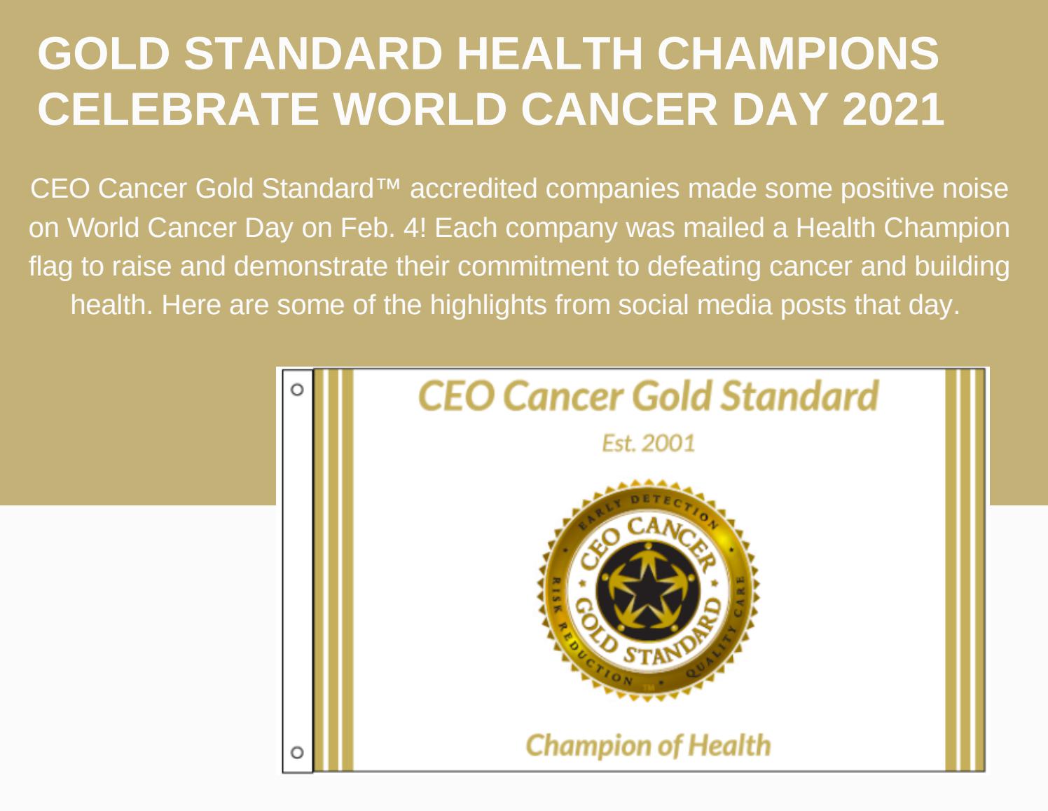 Gold Standard Health Champions Celebrate World Cancer Day 2021 by