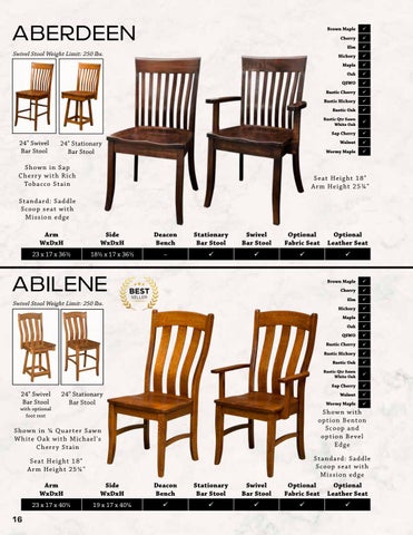 E & G Amish Furniture 家具目录 · Artisan Chairs 2021 - E&G Amish 家具 第 16 页