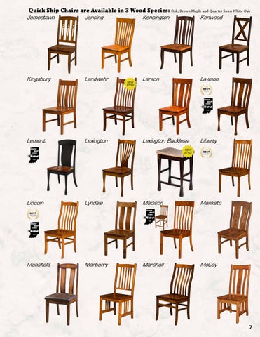 E & G Amish Furniture 家具目录 · Artisan Chairs 2021 - E&G Amish 家具 第 7 页