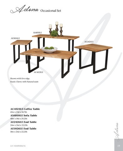E & G Amish Furniture 家具目录 · L&N Woodworking 2021 - E&G Amish 家具 第 19 页