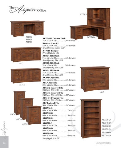 E & G Amish Furniture 家具目录 · L&N Woodworking 2021 - E&G Amish 家具 第 22 页