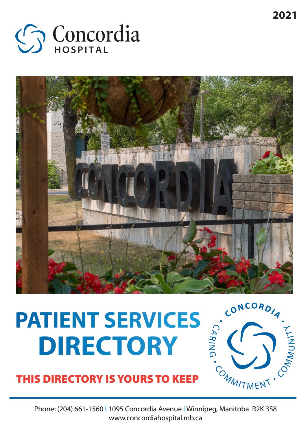 Concordia Hospital Patient Services Directory by Willow Publishing Issuu