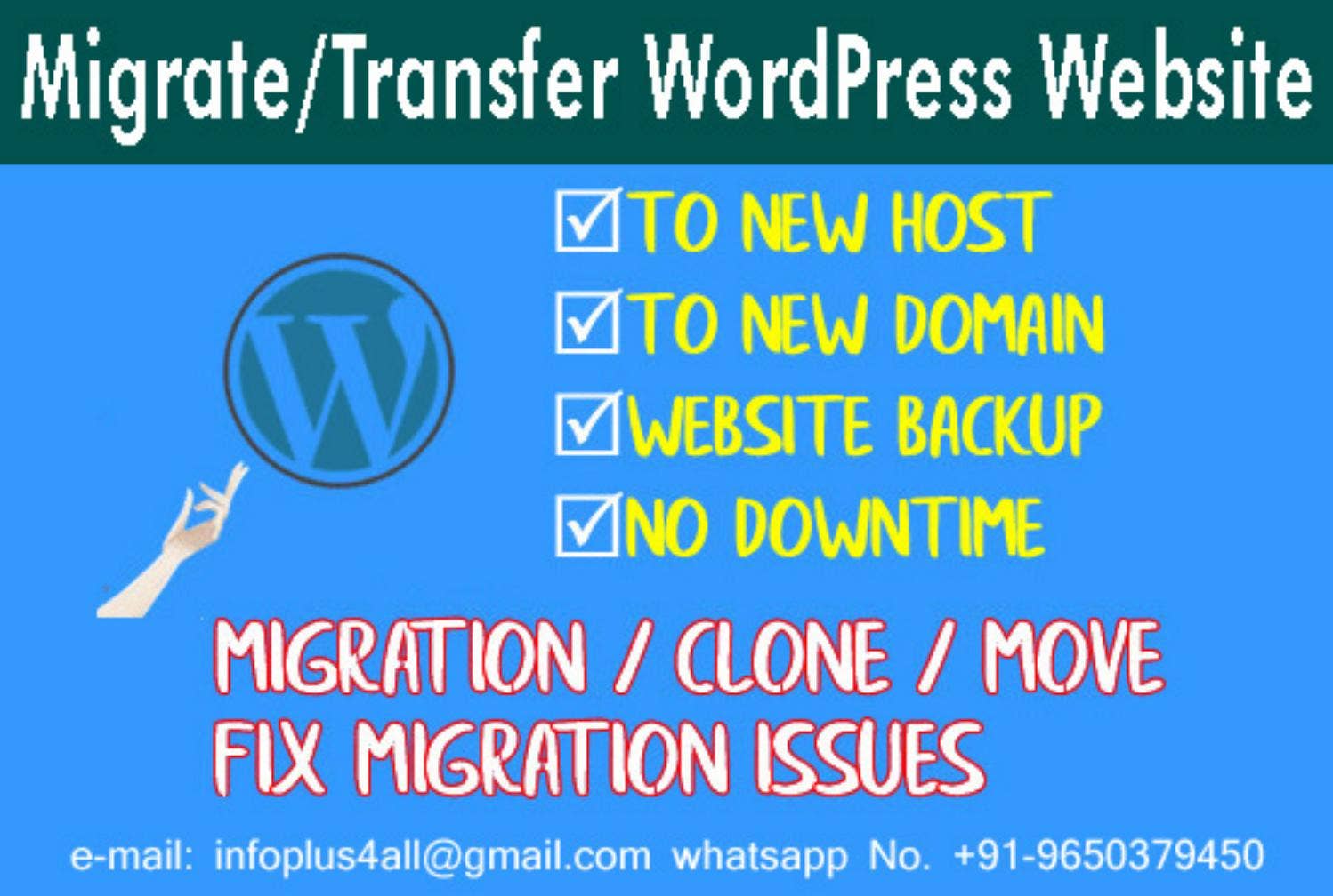 I will move / transfer / migrate your WordPress site to a new host ...