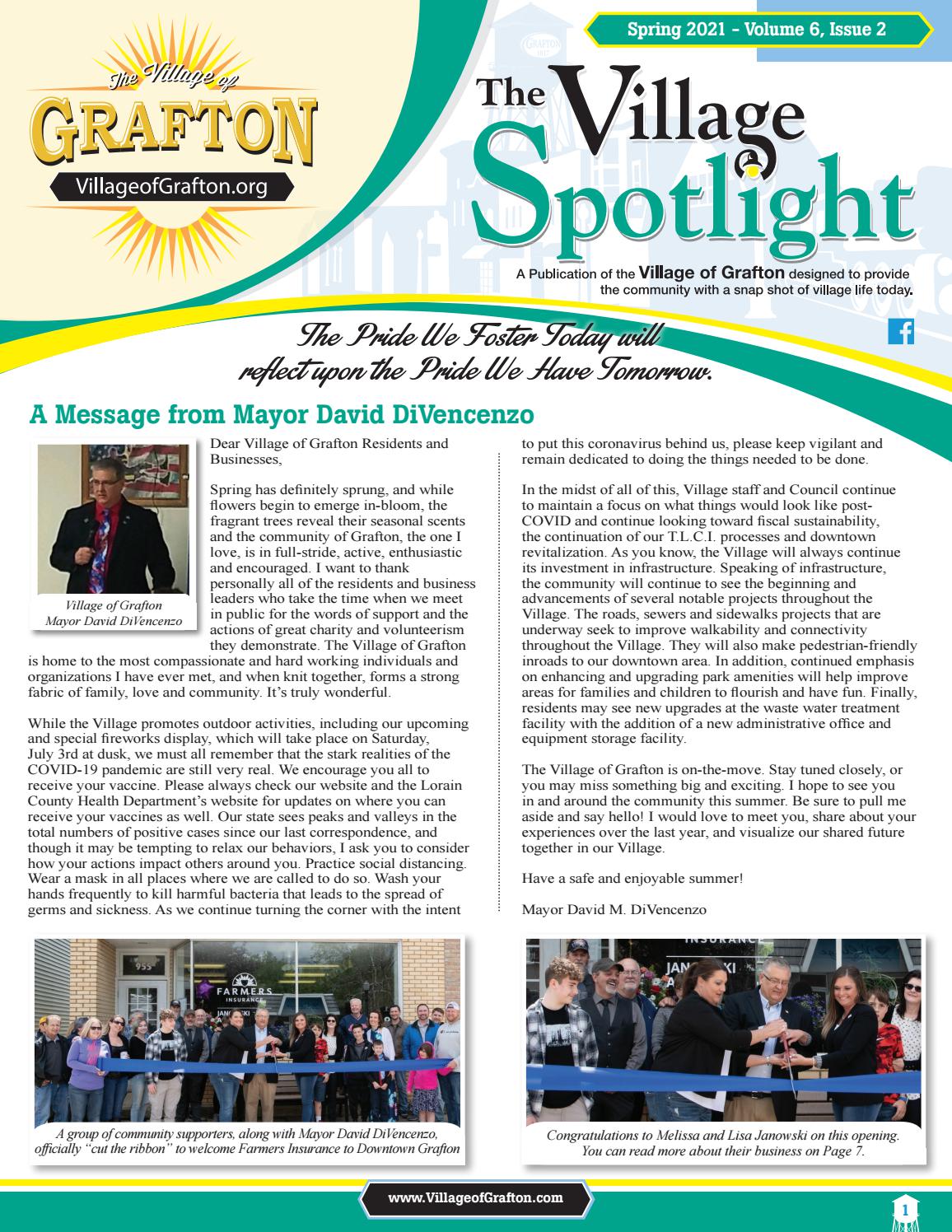 Village of Grafton The Village Spotlight Spring 2021 by JC Power
