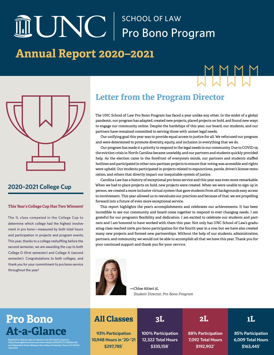 Pro Bono Program Annual Report 2020-2021 by UNC School of Law - Issuu