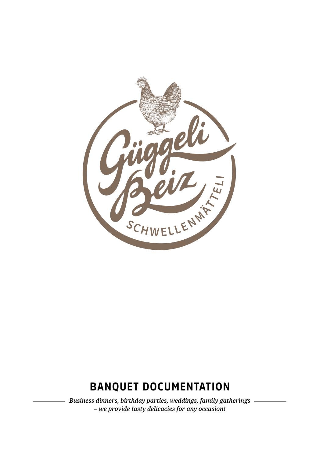 Bankettdokumentation Schwellenmatteli Guggeli Beiz En By Remimag Gastronomie Ag Issuu