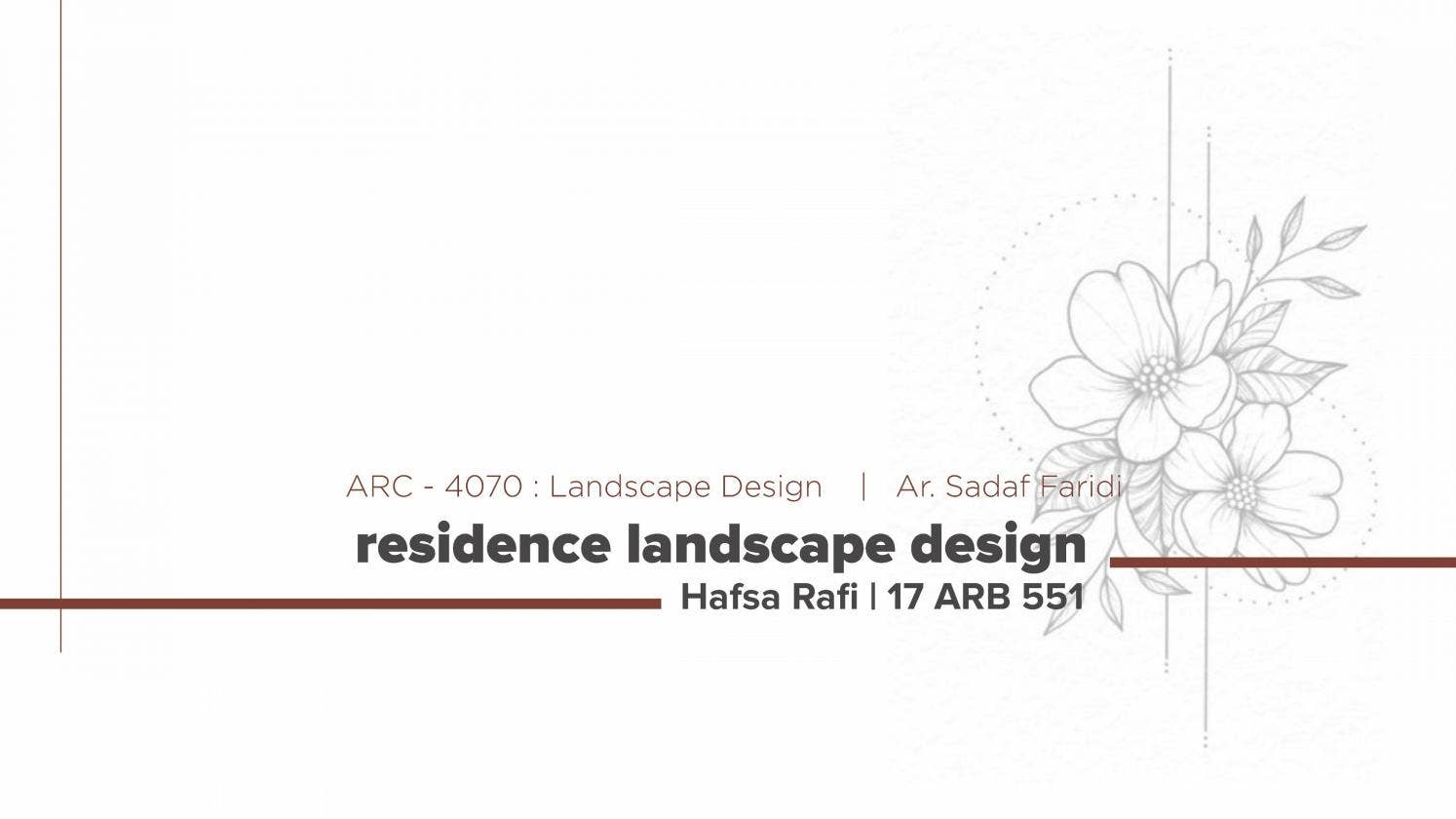 Landscape Design Presentation by Hafsa Rafi - Issuu
