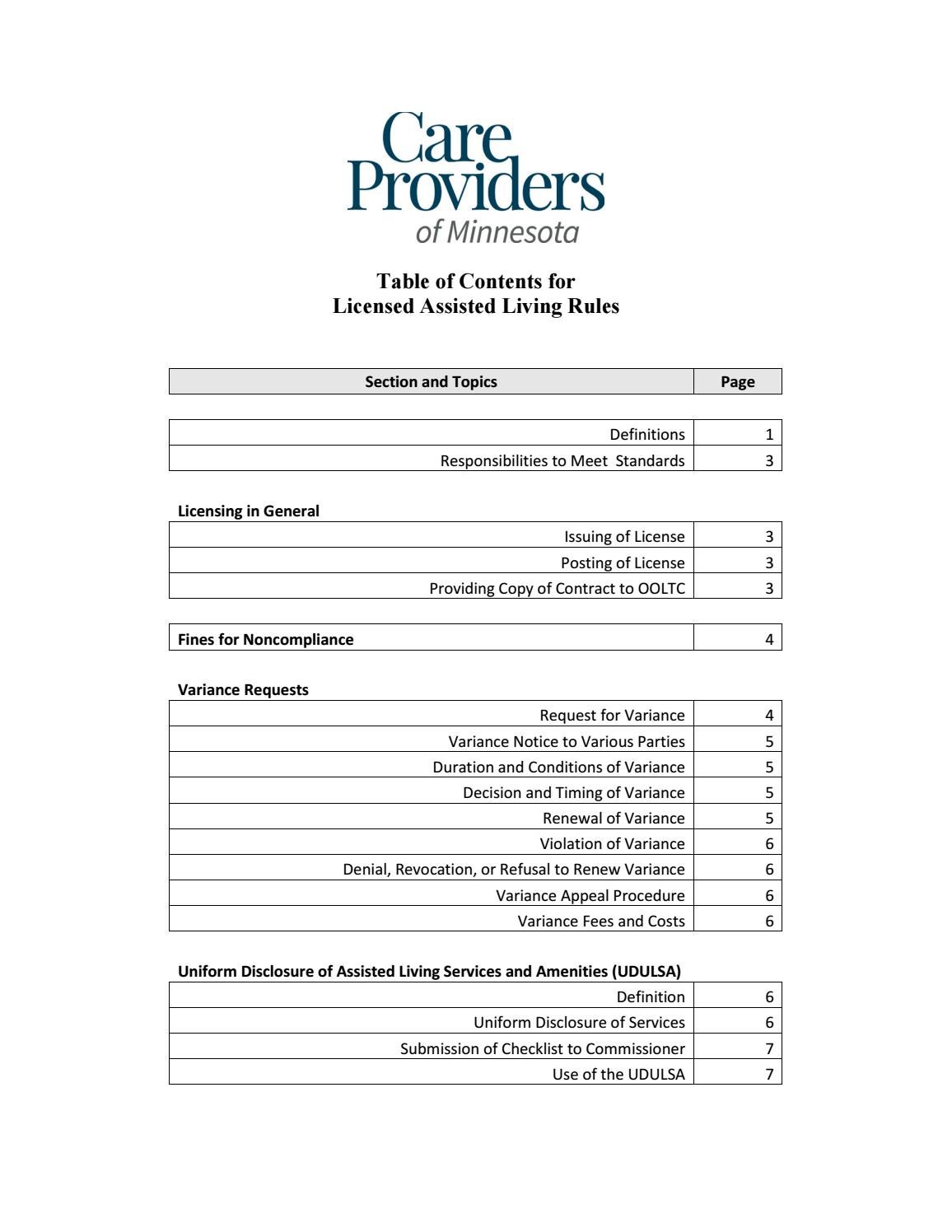 Assisted Living License Rules by Care Providers of Minnesota Issuu