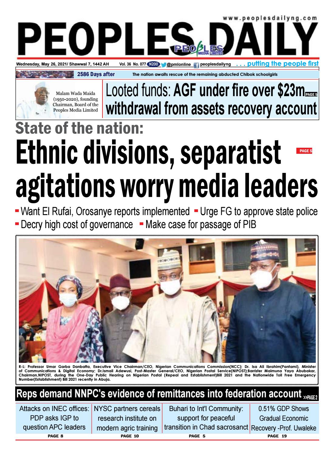 Wednesday, May 26, 2021 Edition by Peoples Media Limited - Issuu